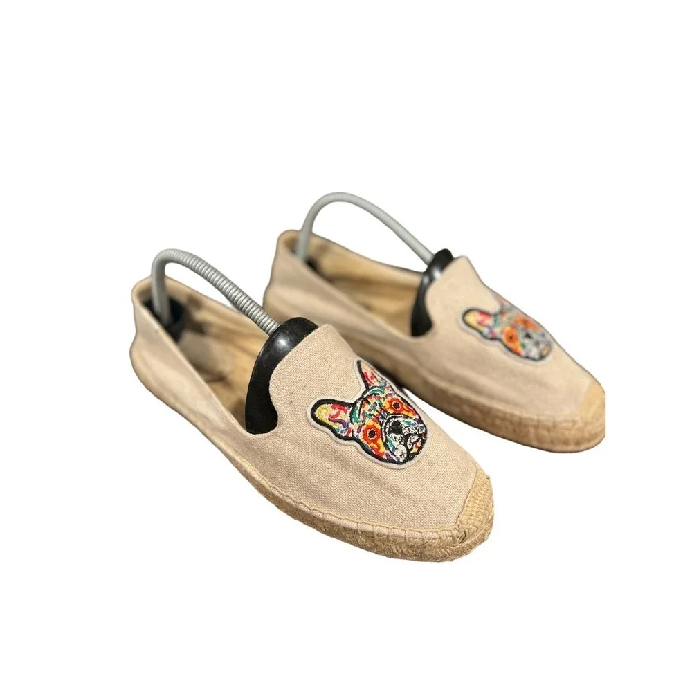 Soludos Women's Frenchie Embroidered Platform Espadrille Flats 10
